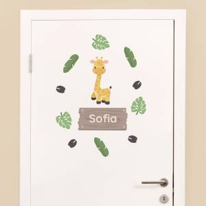 Door stickers - name decals - exotic animals