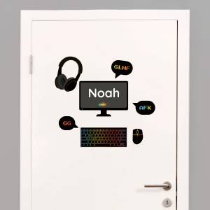 Door stickers - name decals - gaming pc