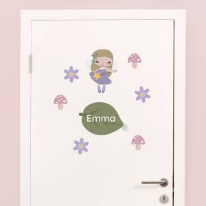 Door stickers - name decals - fairy