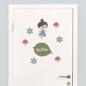 Door stickers - name decals - fairy