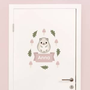 Door stickers - name decals - forest animals