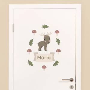 Door stickers - name decals - forest animals