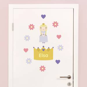 Door stickers - name decals - princesses
