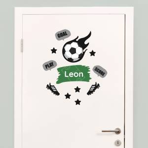 Door stickers - name decals - sports