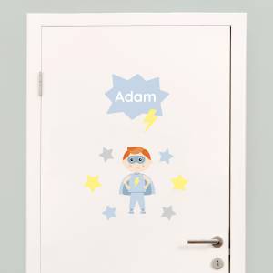 Door stickers - name decals - superkids