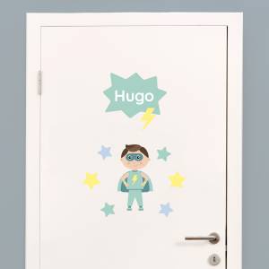 Door stickers - name decals - superkids