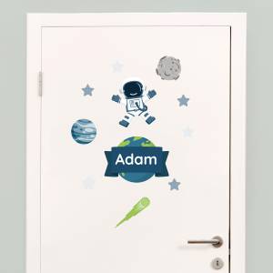 Door stickers - name decals - space