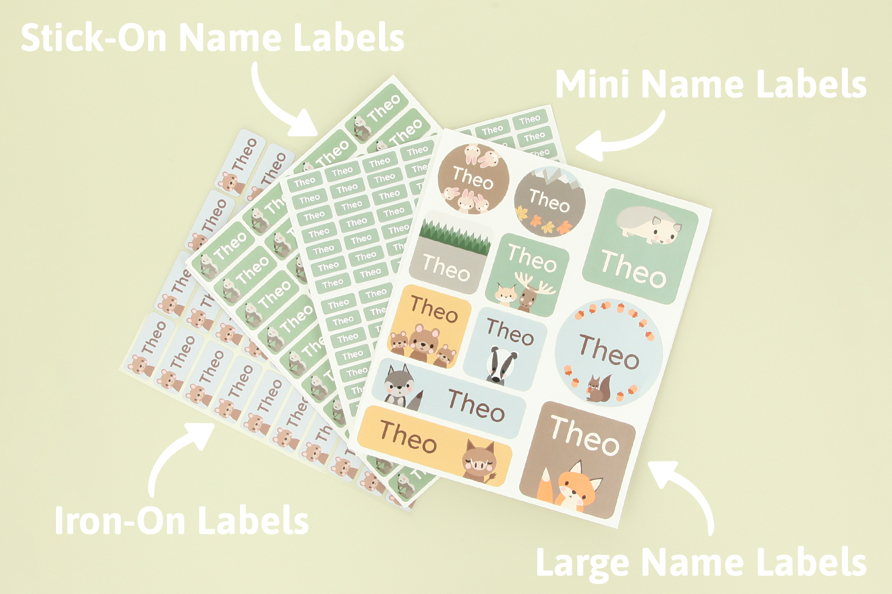 Iron on Labels and Stick on Name Labels for clothes and gear