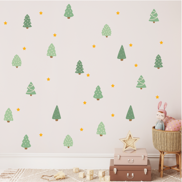 Merry little Christmas - Christmas tree wall decals