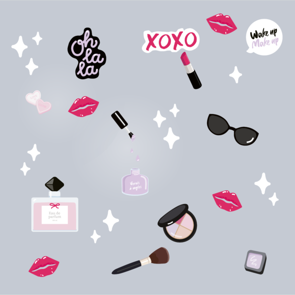 Wall Decals with Make-Up Motif