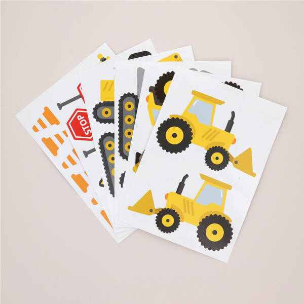 Wall decals with heavy duty vehicles - Excavator and dump truck from a construction site