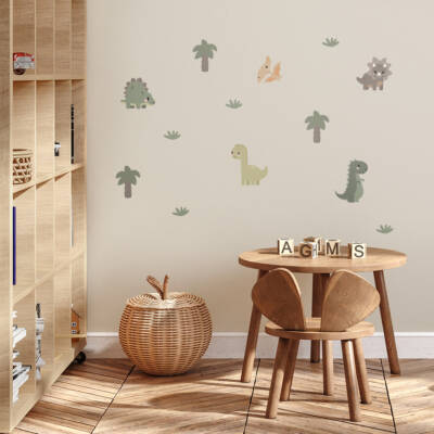 wall stickers with cute dinosaurs