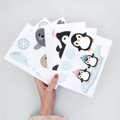 Wall decals - arctic animals seal, orca, pinguins, polar bear