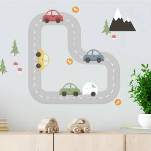 Wall decals cars - easy-to-use stickers, roads, camper, mountains