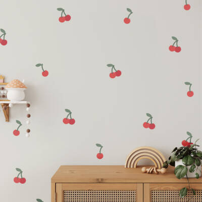 Wall Decal Cherry retro vintage