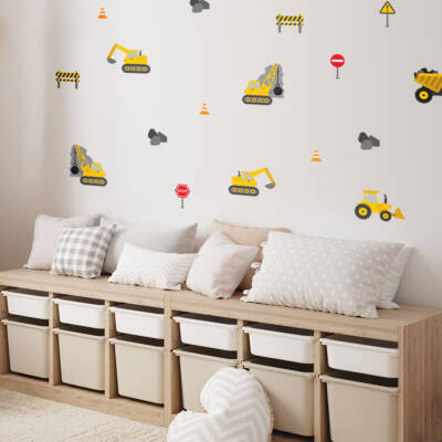 Wall decals - heavy duty vehicles, tractor, excavator