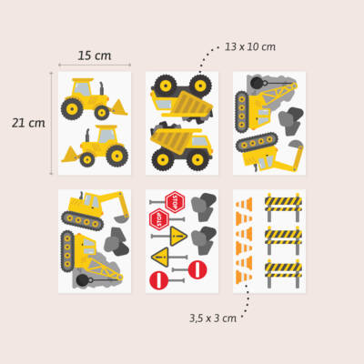 Wall decals - heavy duty vehicles, tractor, excavator