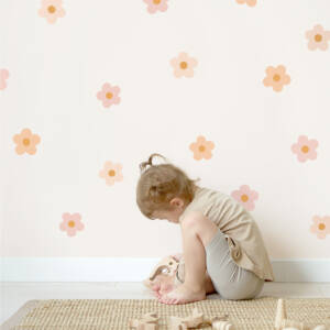 Daisy Flower Boho Blush Wall Decals