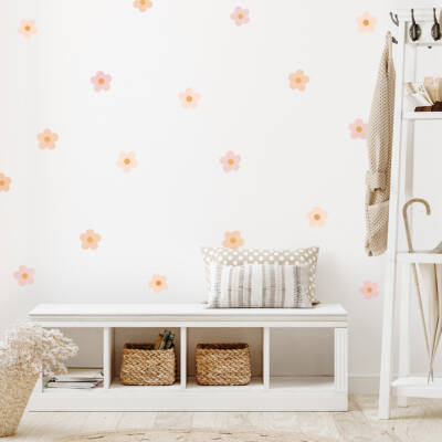 Daisy Flower Boho Blush Wall Decals