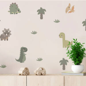 wall stickers with cute dinosaurs