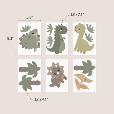 wall stickers with cute dinosaurs