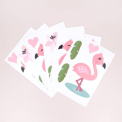 Wall Decor with Flamingos with flowers and hearts