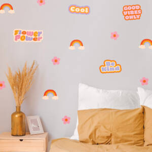 Wall Decals Flower Power retro rainbow