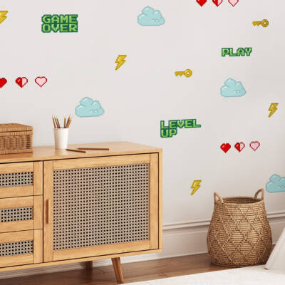 gaming retro pixel wall stickers