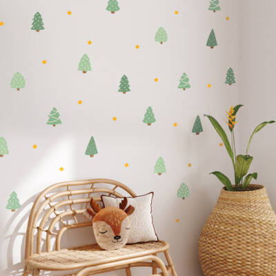 Christmas Tree Wall Decor with stars