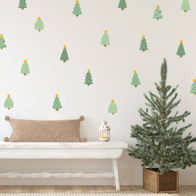 Christmas Tree Wall Decor with stars