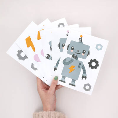 Robot wall decals and stickers