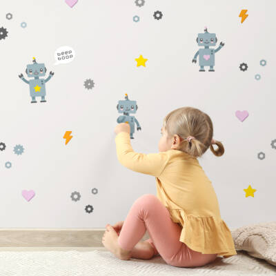 Robot wall decals and stickers