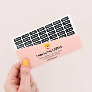 Mini name labels for your tiny items such as special hair clips and pencils