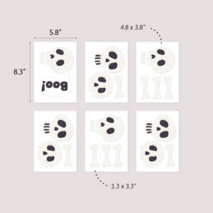 Skull wall decals size guide