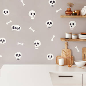 Skull wall decals on kitchen wall