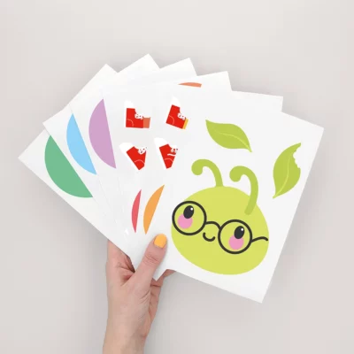 Colorful caterpillar wall decal for kids’ rooms. Fun, educational, and easy to apply – helps make numbers and counting part of everyday play.